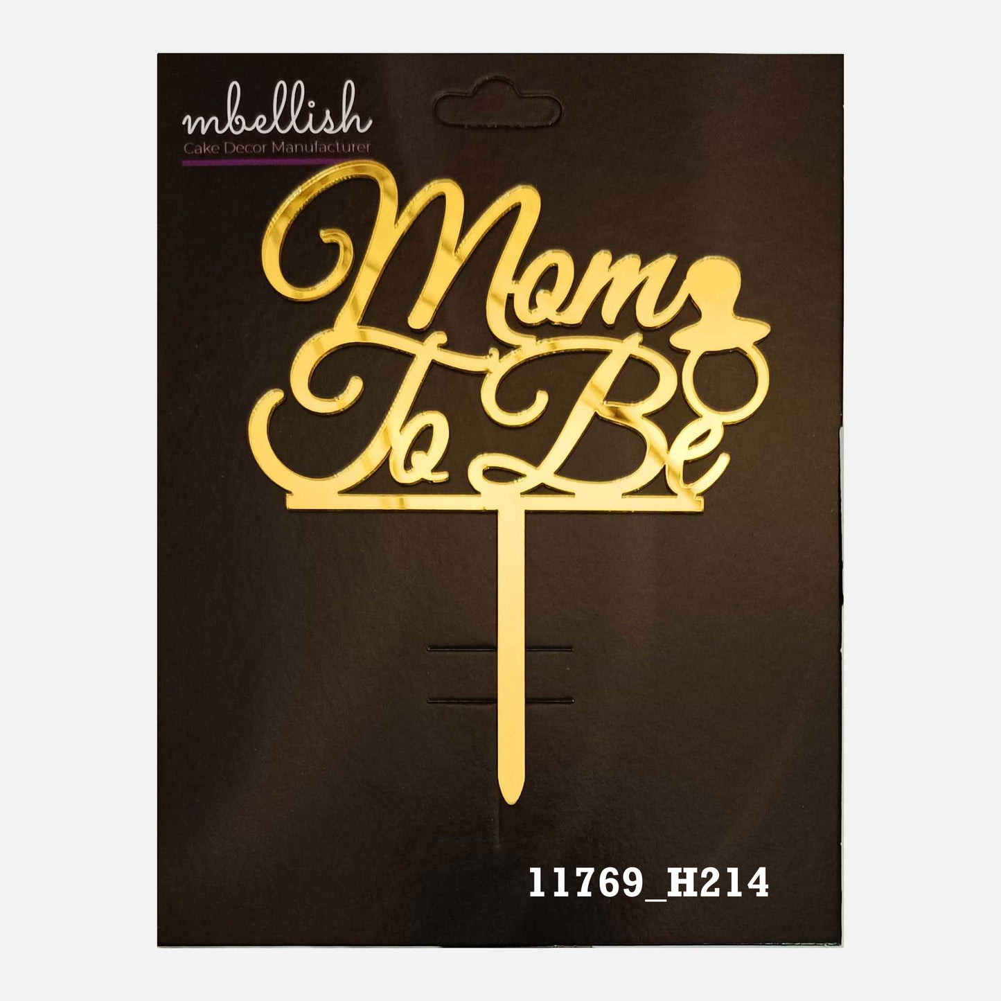 Mom to be Premium Acrylic Cake Topper, Medium Size (4 inches), Pack of 1. SKU-11769