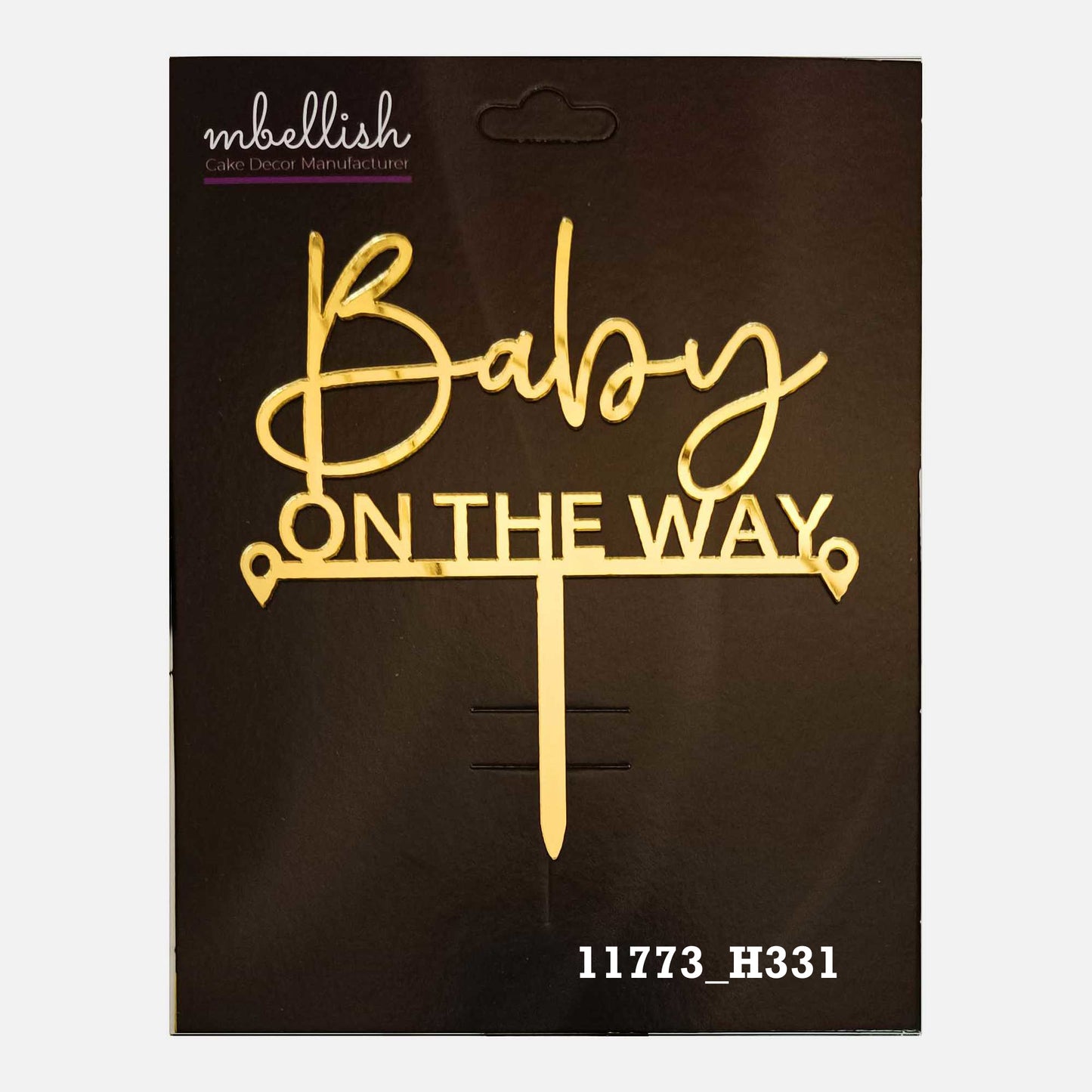 Baby on the way Premium Acrylic Cake Topper, Medium Size (4 inches), Pack of 1. SKU-11773