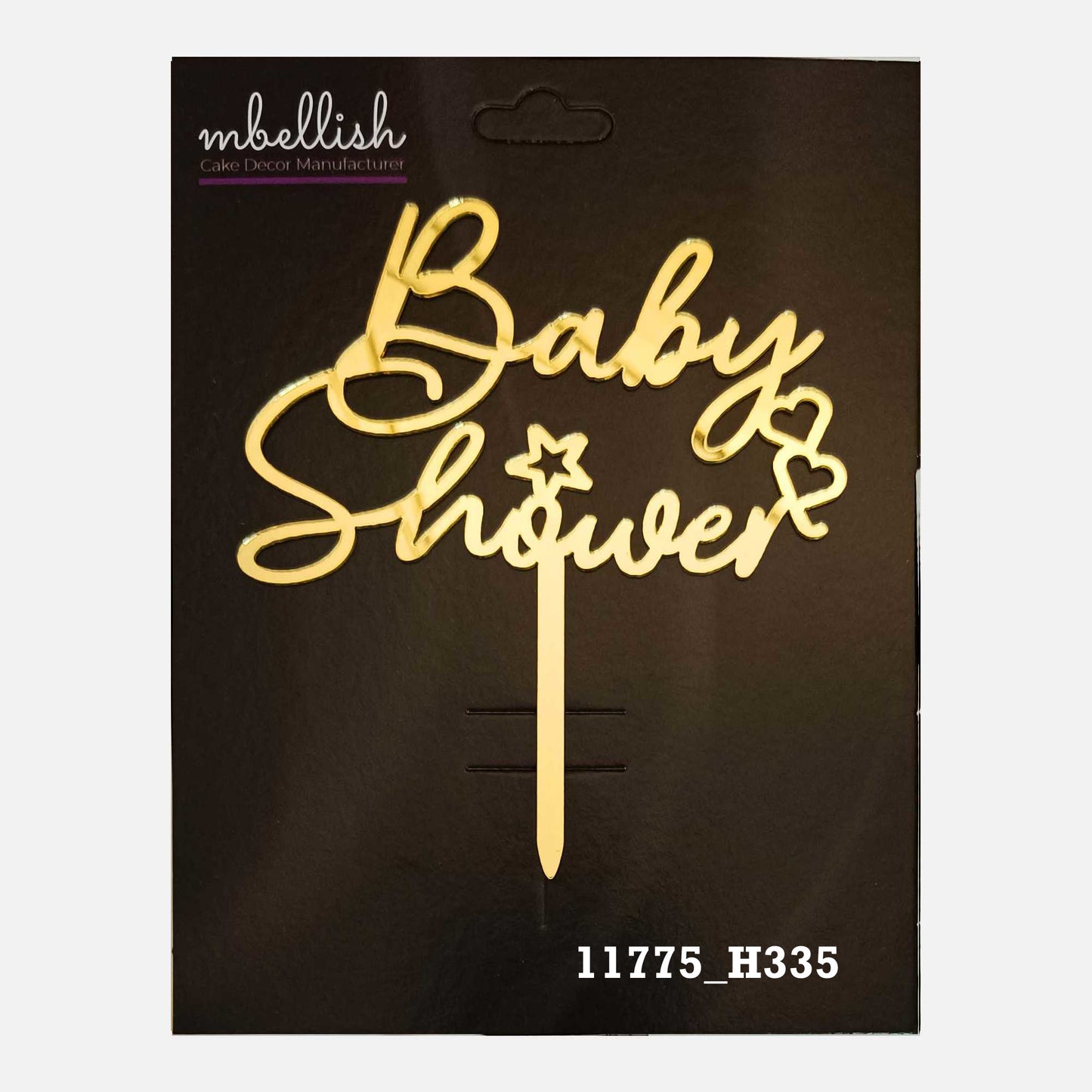 Baby Shower Premium Acrylic Cake Topper, Medium Size (4 inches), Pack of 1. SKU-11775