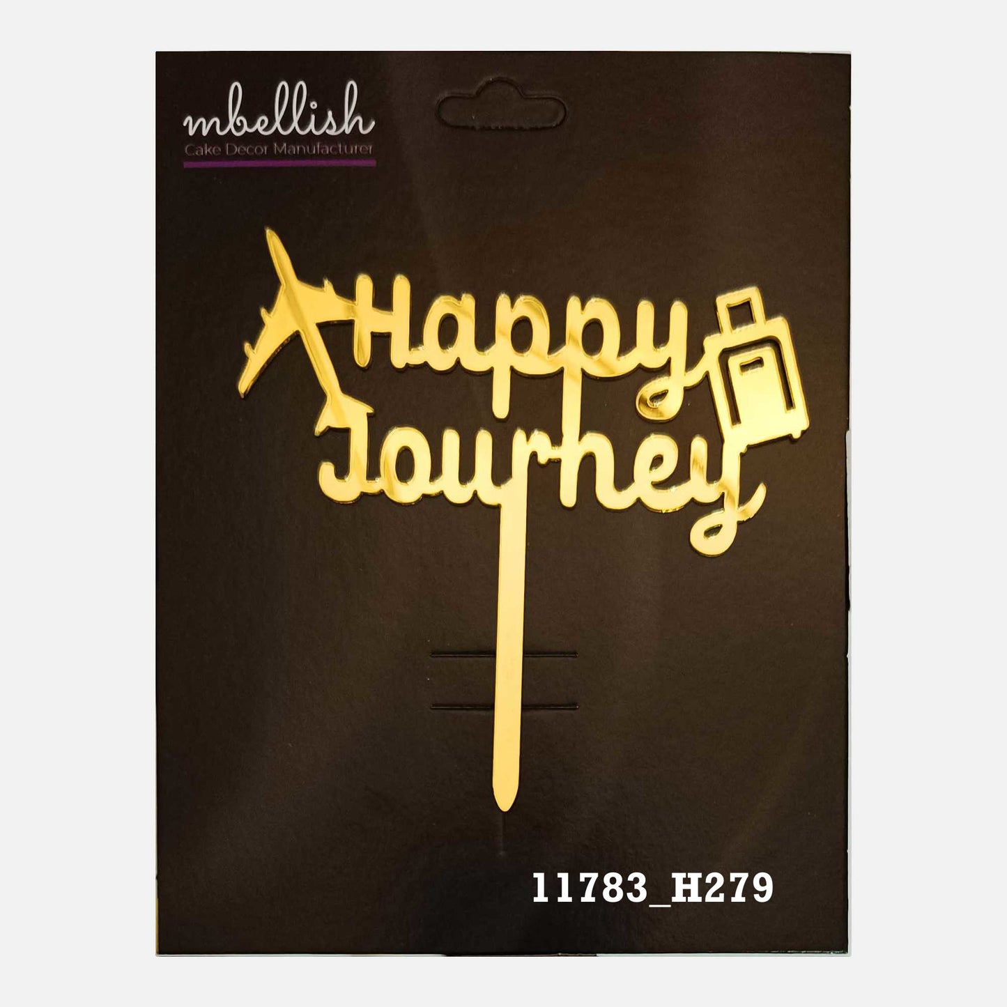 Happy Journey Premium Acrylic Cake Topper, Medium Size (4 inches), Pack of 1. SKU-11783