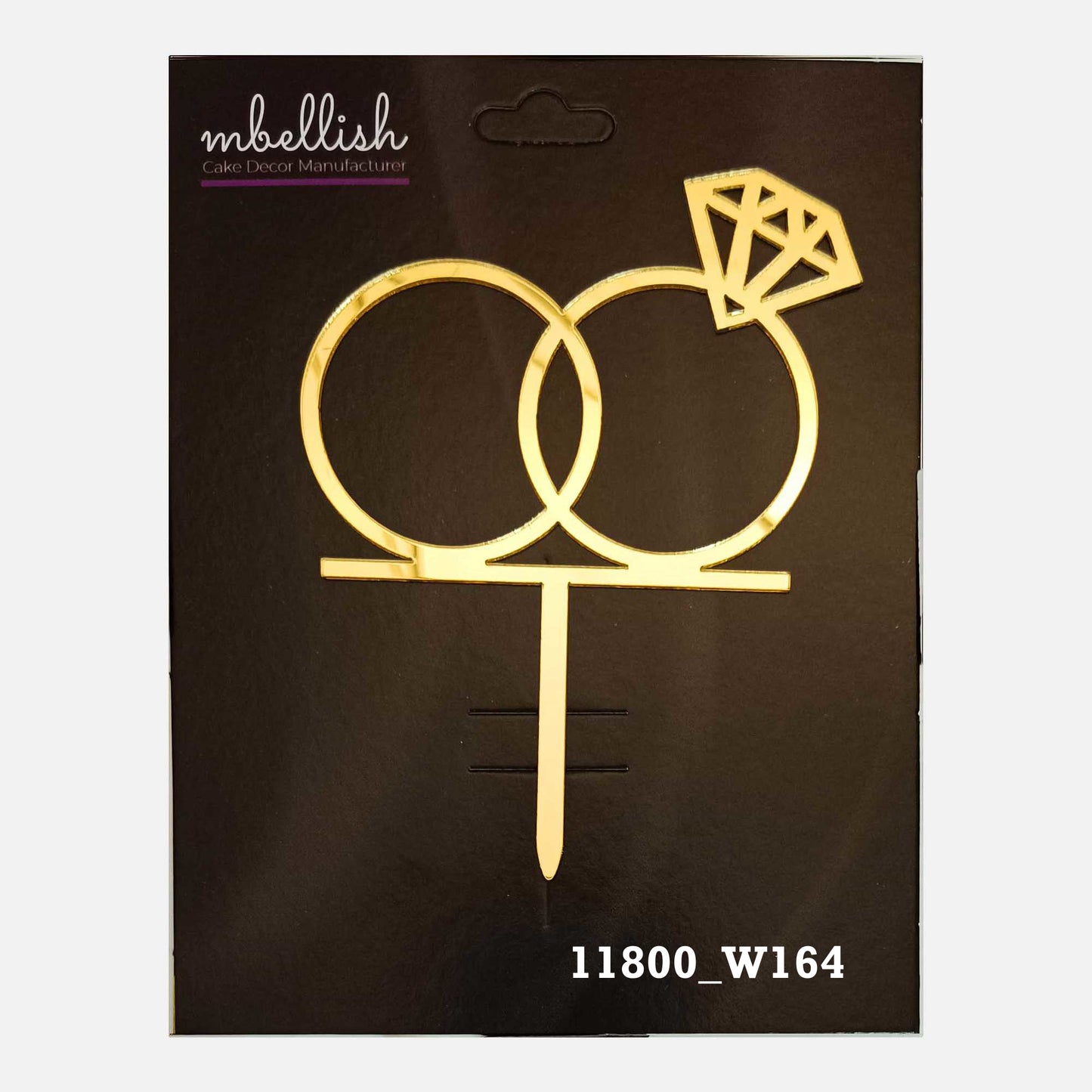 Rings Premium Acrylic Cake Topper, Medium Size (4 inches), Pack of 1. SKU-11800