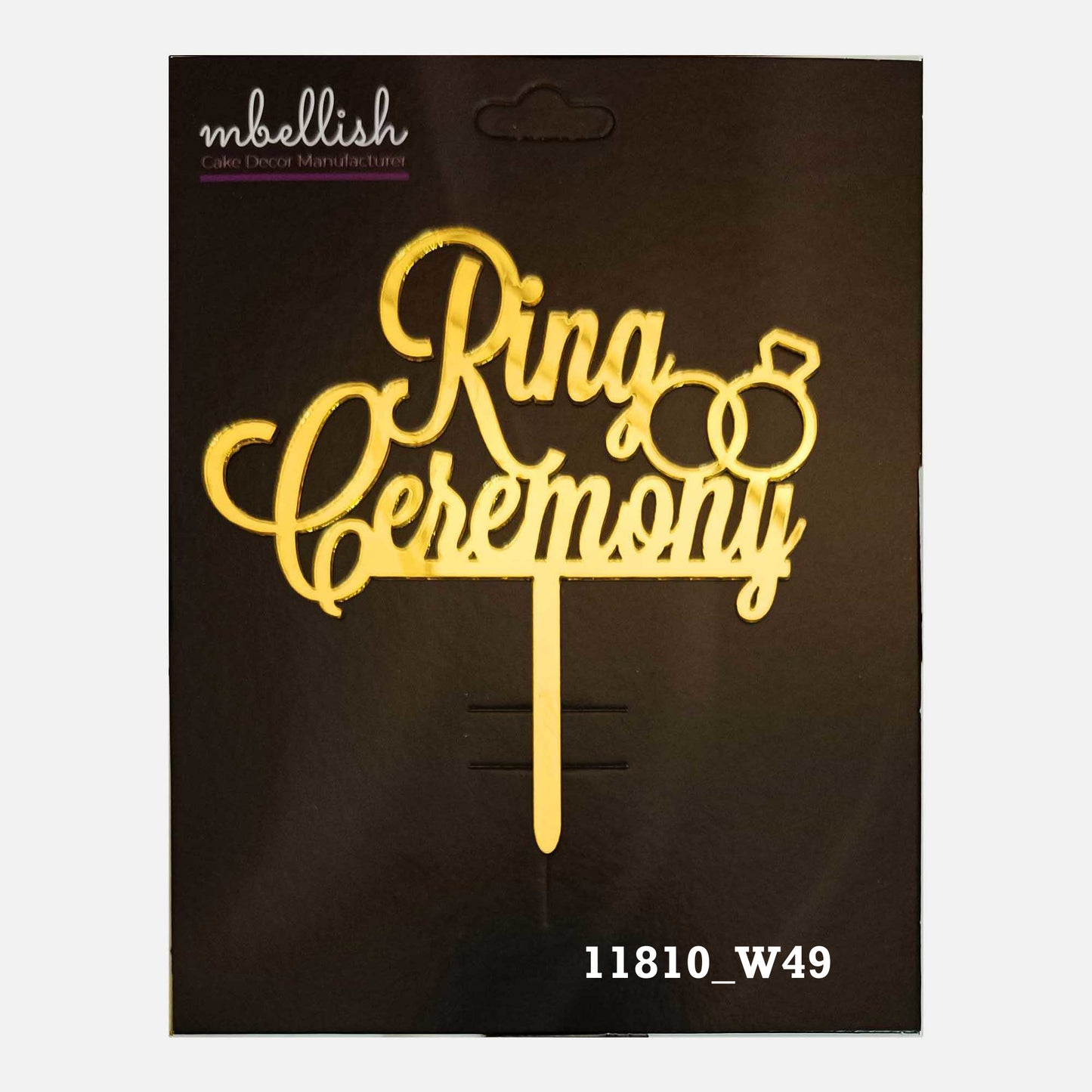 Ring Ceremony Premium Acrylic Cake Topper, Medium Size (4 inches), Pack of 1. SKU-11810