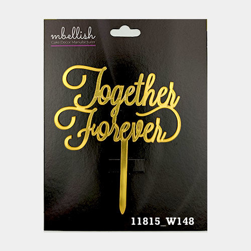 Together forever Premium Acrylic Cake Topper, Medium Size (4 inches), Pack of 1. SKU-11815