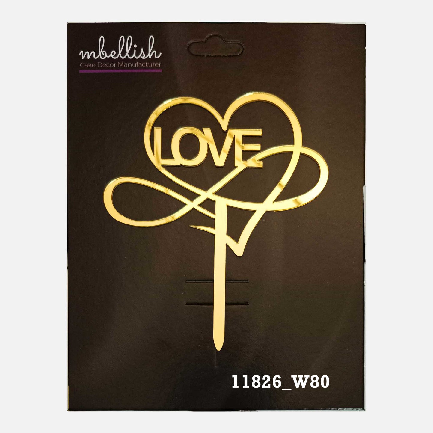 Love Premium Acrylic Cake Topper, Medium Size (4 inches), Pack of 1. SKU-11826