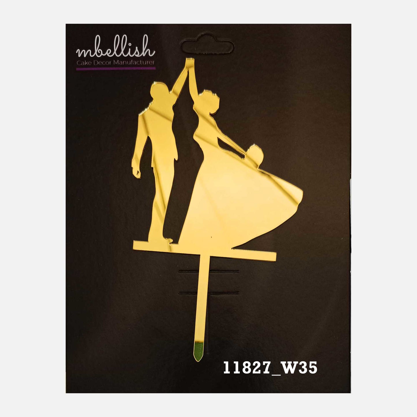 Couples Premium Acrylic Cake Topper, Medium Size (4 inches), Pack of 1. SKU-11827