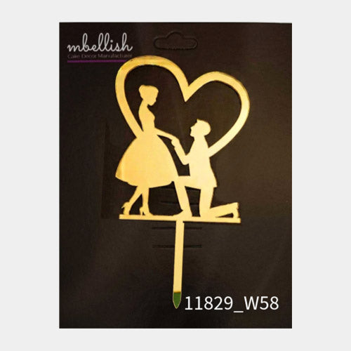 Couples Premium Acrylic Cake Topper, Medium Size (4 inches), Pack of 1. SKU-11829