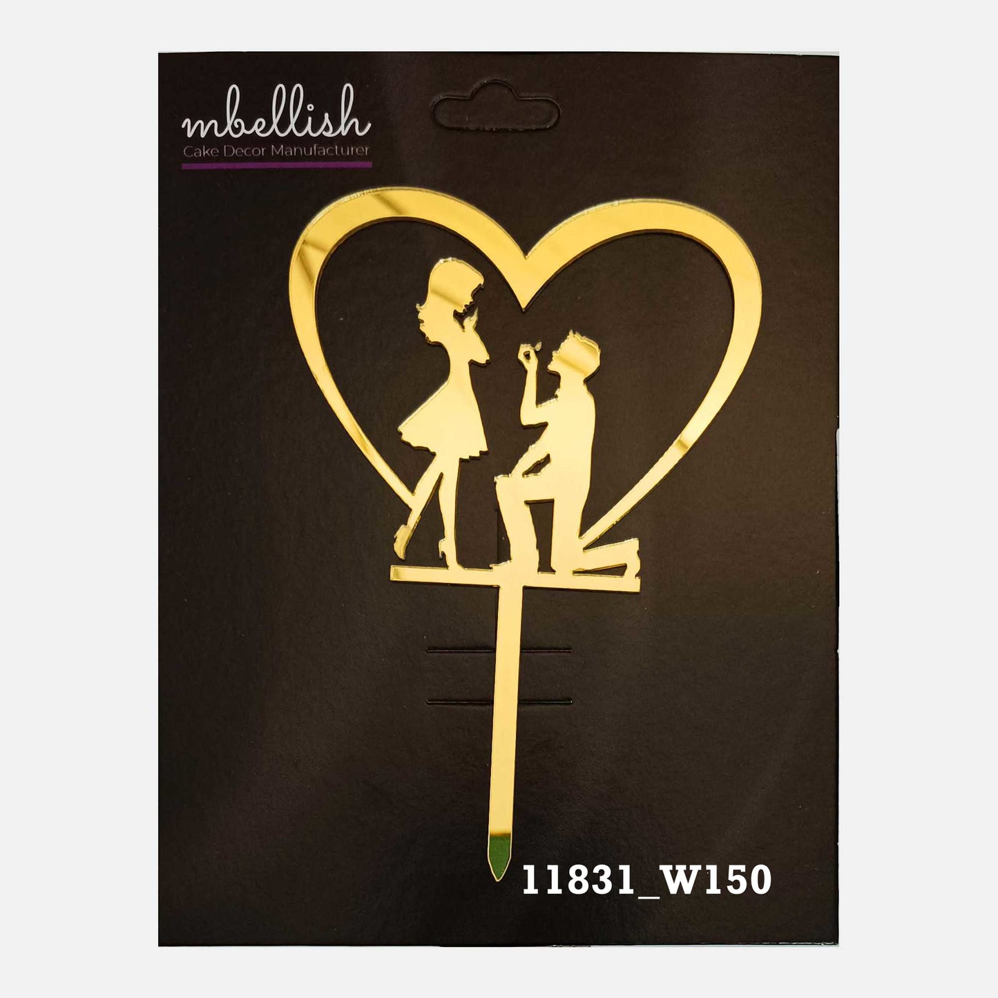 Couples Premium Acrylic Cake Topper, Medium Size (4 inches), Pack of 1. SKU-11831