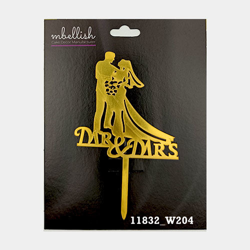 Couples Premium Acrylic Cake Topper, Medium Size (4 inches), Pack of 1. SKU-11832