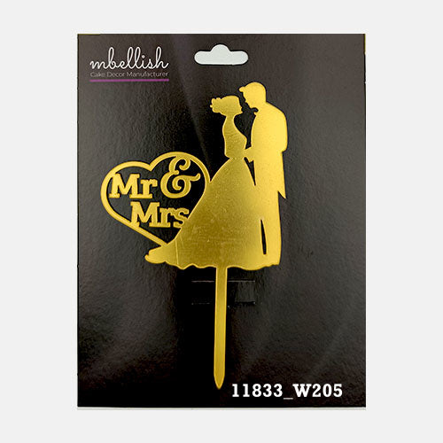 Couples Premium Acrylic Cake Topper, Medium Size (4 inches), Pack of 1. SKU-11833