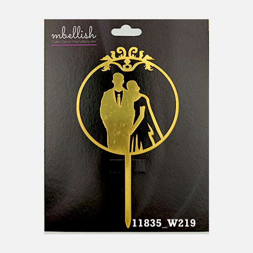 Couples Premium Acrylic Cake Topper, Medium Size (4 inches), Pack of 1. SKU-11835
