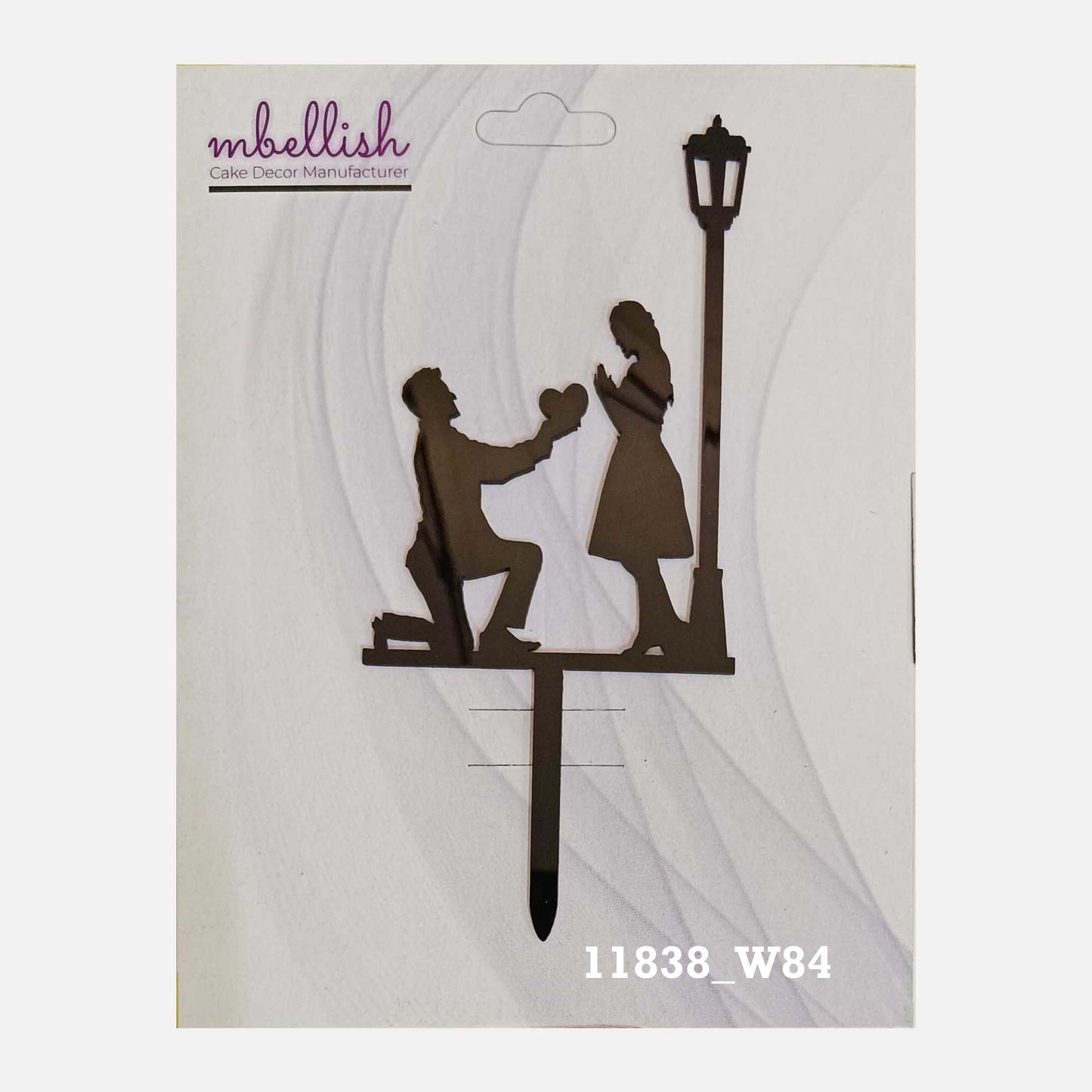 Couples Premium Acrylic Cake Topper, Medium Size (4 inches), Pack of 1. SKU-11838