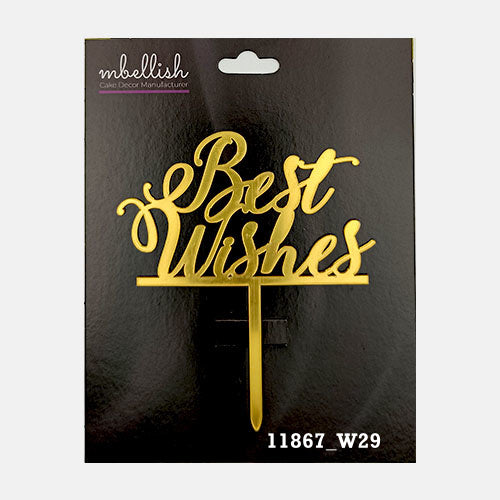 Best Wishes Premium Acrylic Cake Topper, Medium Size (4 inches), Pack of 1. SKU-11867