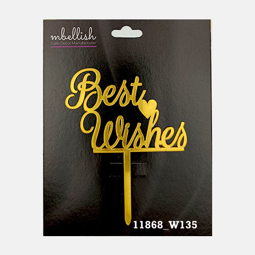 Best Wishes Premium Acrylic Cake Topper, Medium Size (4 inches), Pack of 1. SKU-11868
