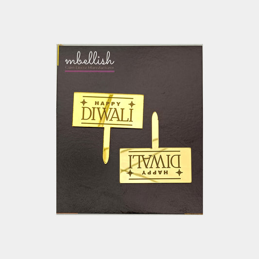Happy Diwali Acrylic Cake Topper, Size - Small, Pack of 20, SKU-2T6