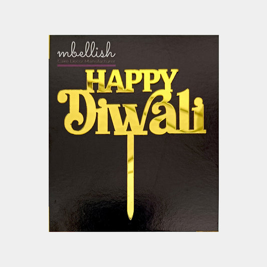 Happy Diwali Acrylic Cake Topper, Size - Small, Pack of 10, SKU-3T1