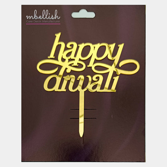Happy Diwali Acrylic Cake Topper, Size - Medium, Pack of 1, SKU-4t10
