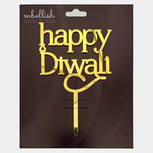 Happy Diwali Acrylic Cake Topper, Size - Medium, Pack of 1, SKU-4t3