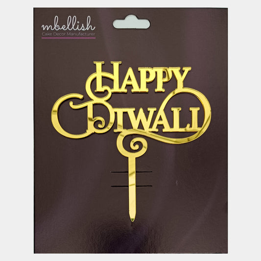 Happy Diwali Acrylic Cake Topper, Size - Medium, Pack of 1, SKU-4t4