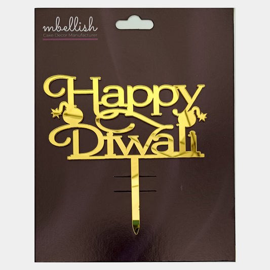 Happy Diwali Acrylic Cake Topper, Size - Medium, Pack of 1, SKU-4t8