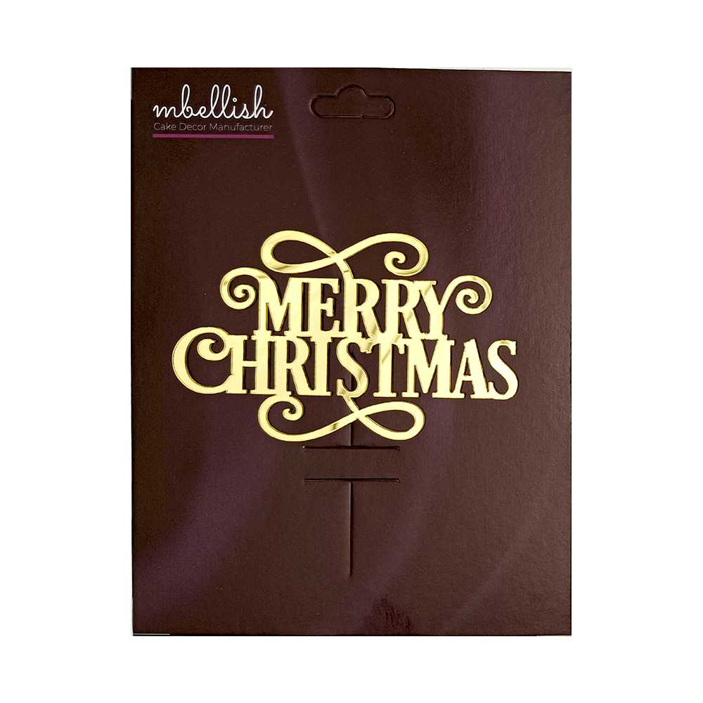 Merry Christmas Acrylic Sticker, Size -3.75/4 in ~, Pack of 5, Sku - AS11139