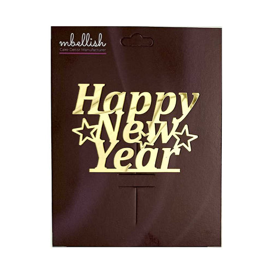 Happy New Year Acrylic Sticker, Size -3.75/4 in ~, Pack of 5, Sku - AS11148