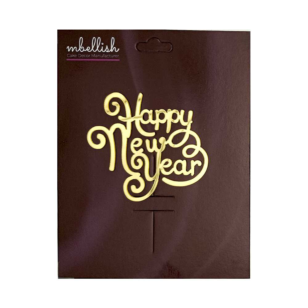 Happy New Year Acrylic Sticker, Size -3.75/4 in ~, Pack of 5, Sku - AS11151