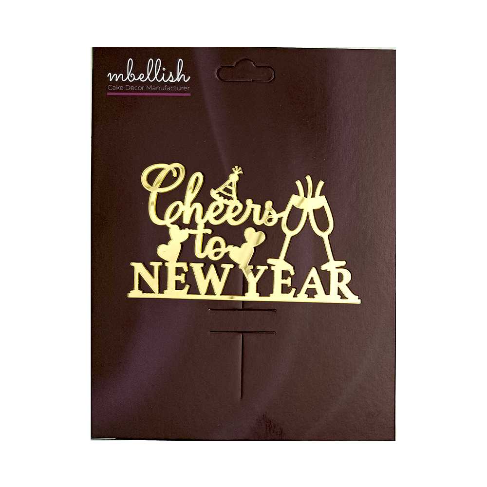 Happy New Year Acrylic Sticker, Size -3.75/4 in ~, Pack of 5, Sku - AS11155