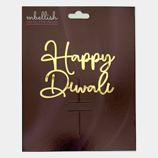 Happy Diwali Acrylic Sticker, Size -3.75/4 in ~, Pack of 5, Sku - ASB10
