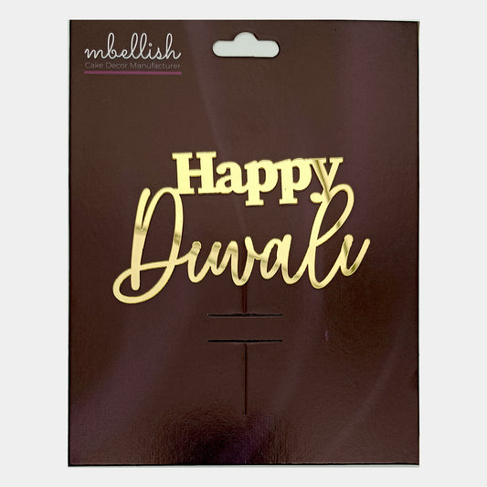 Happy Diwali Acrylic Sticker, Size -3.75/4 in ~, Pack of 5, Sku - ASB1