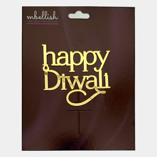 Happy Diwali Acrylic Sticker, Size -3.75/4 in ~, Pack of 5, Sku - ASB3