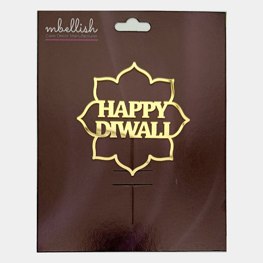 Happy Diwali Acrylic Sticker, Size -3.75/4 in ~, Pack of 5, Sku - ASB6