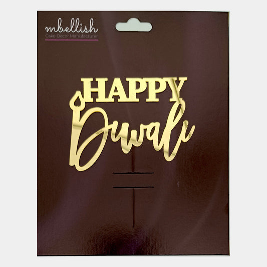 Happy Diwali Acrylic Sticker, Size -3.75/4 in ~, Pack of 5, Sku - ASB8