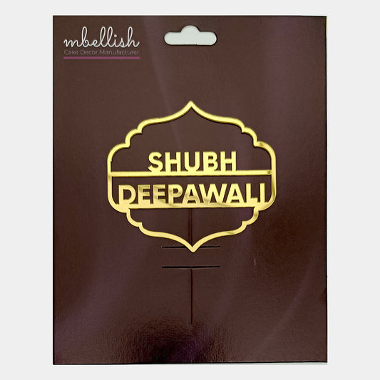 Shubh Deepavali Acrylic Sticker, Size -3.75/4 in ~, Pack of 5, Sku - ASB9