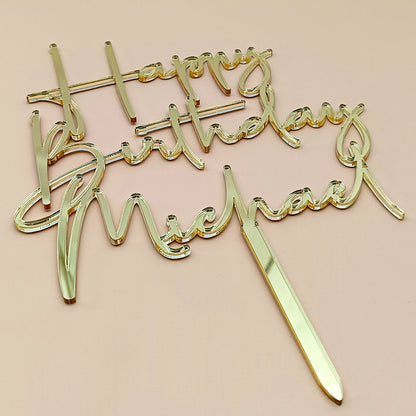 Personalized Happy Birthday Acrylic Cake Topper - CBA02