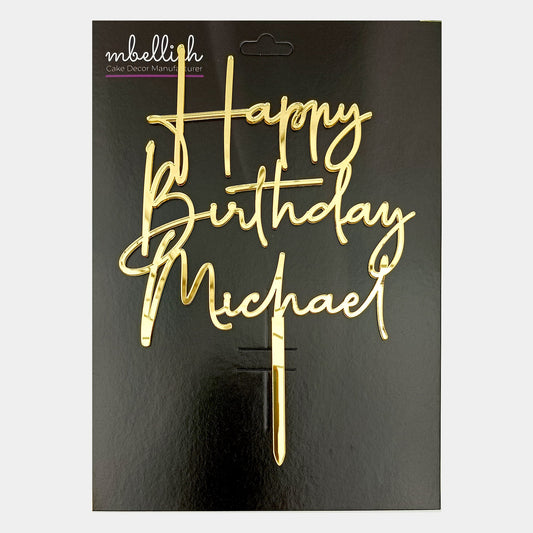 Personalized Happy Birthday Acrylic Cake Topper - CBA02