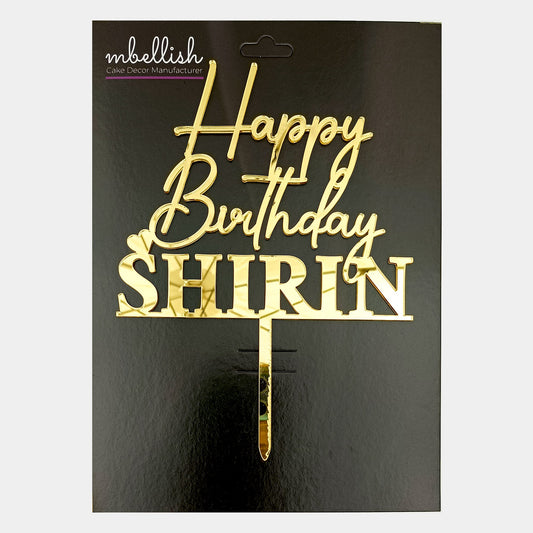 Personalized Happy Birthday Acrylic Cake Topper - CBA03