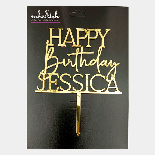 Personalized Happy Birthday Acrylic Cake Topper - CBA04