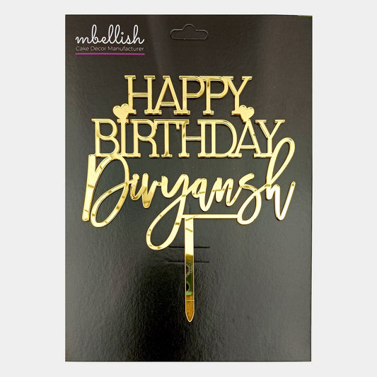 Personalized Happy Birthday Acrylic Cake Topper - CBA05