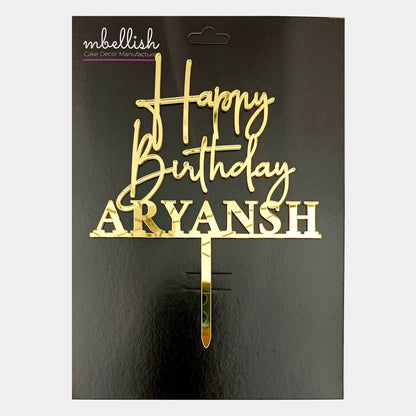 Personalized Happy Birthday Acrylic Cake Topper - CBA06