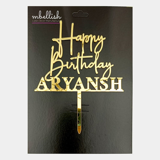 Personalized Happy Birthday Acrylic Cake Topper - CBA06