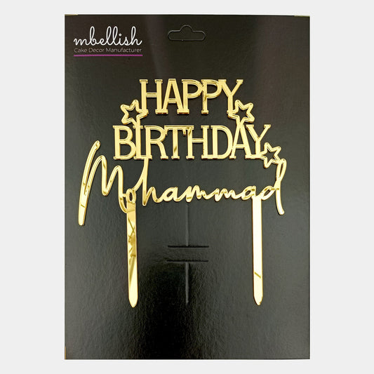 Personalized Happy Birthday Acrylic Cake Topper - CBA08