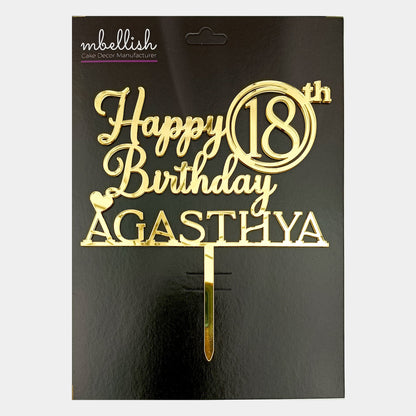 Personalized Happy Birthday Acrylic Cake Topper - CBA09