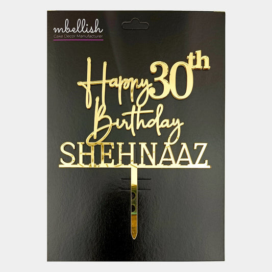 Personalized Happy Birthday Acrylic Cake Topper - CBA10