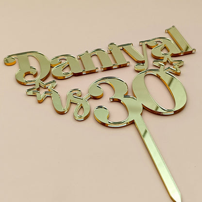 Personalized Happy Birthday Acrylic Cake Topper - CBA11