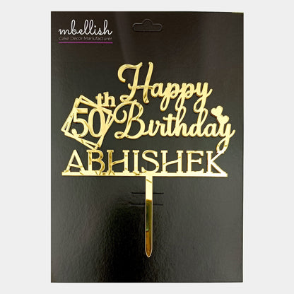 Personalized Happy Birthday Acrylic Cake Topper - CBA12