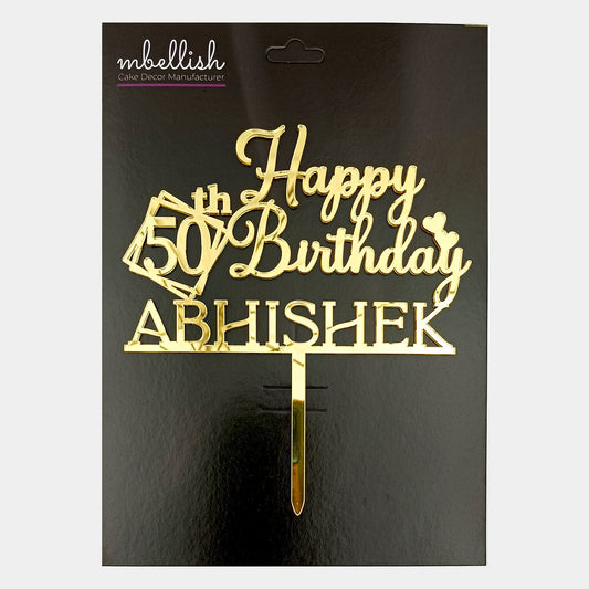 Personalized Happy Birthday Acrylic Cake Topper - CBA12