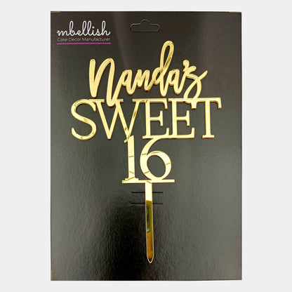 Personalized Happy Birthday Acrylic Cake Topper - CBA13