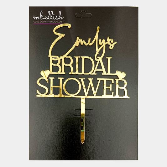 Personalized Bridal Shower Acrylic Cake Topper - CWA01