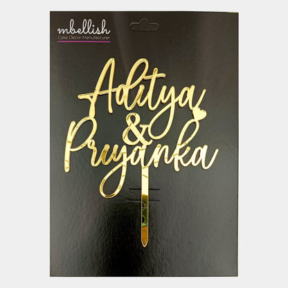 Personalized Wedding/Anniversary Acrylic Cake Topper - CWA02