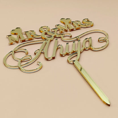 Personalized Wedding/Anniversary Acrylic Cake Topper - CWA04